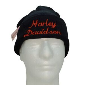 Black Wool Cap NEW w/Tags with H@rley Writing on It. One Size Fits All.